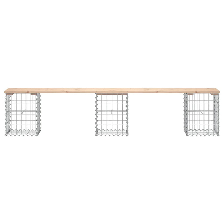 havebænk med gabiondesign 203x31x42 cm massivt fyrretræ