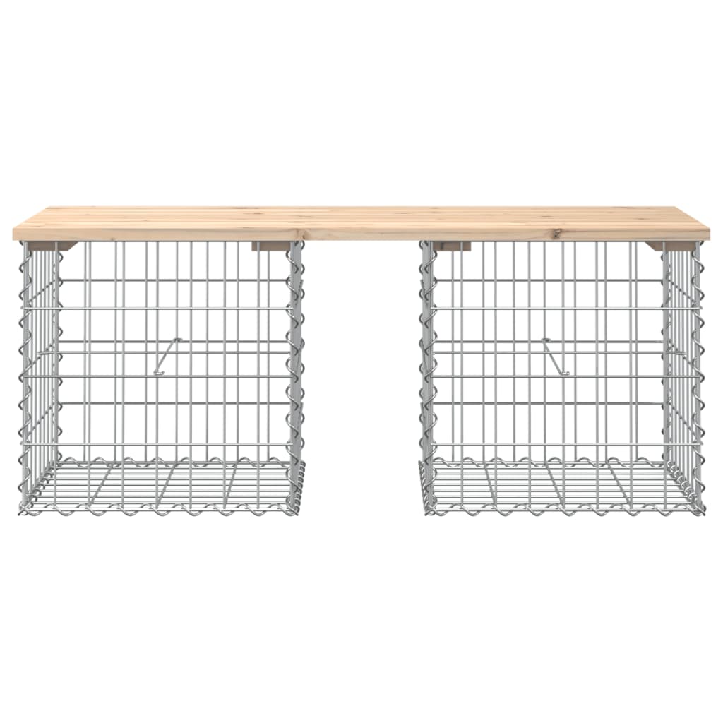 havebænk med gabiondesign 103x44x42 cm massivt fyrretræ