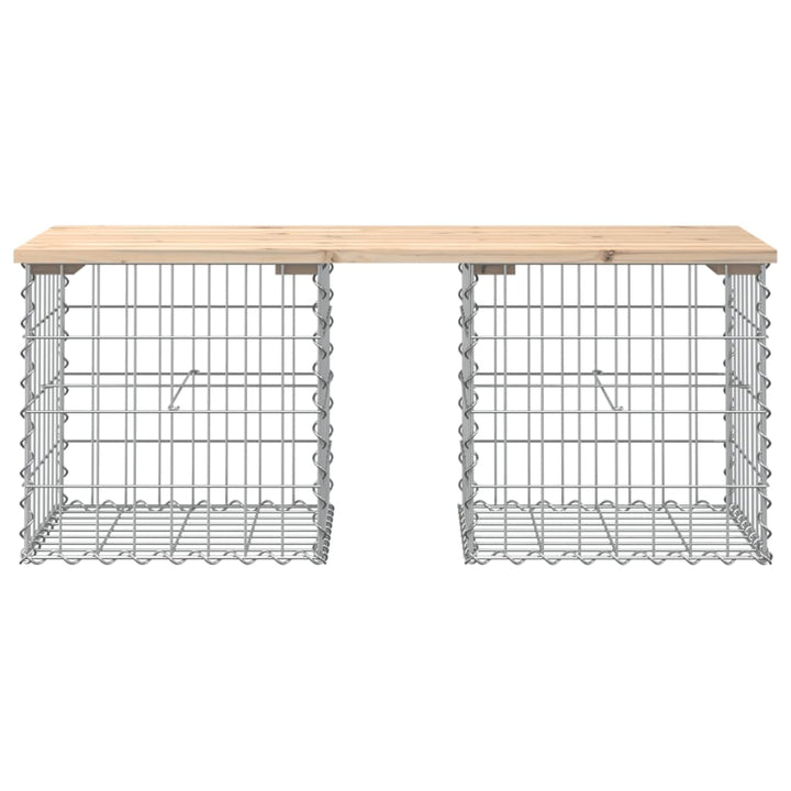 havebænk med gabiondesign 103x44x42 cm massivt fyrretræ