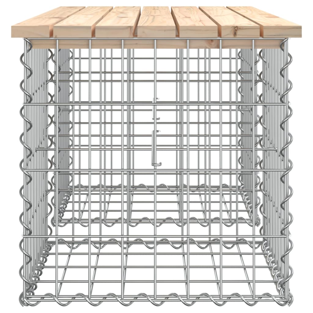 havebænk med gabiondesign 103x44x42 cm massivt fyrretræ