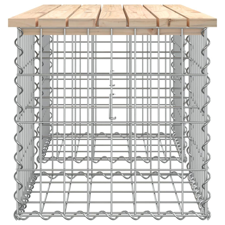 havebænk med gabiondesign 103x44x42 cm massivt fyrretræ
