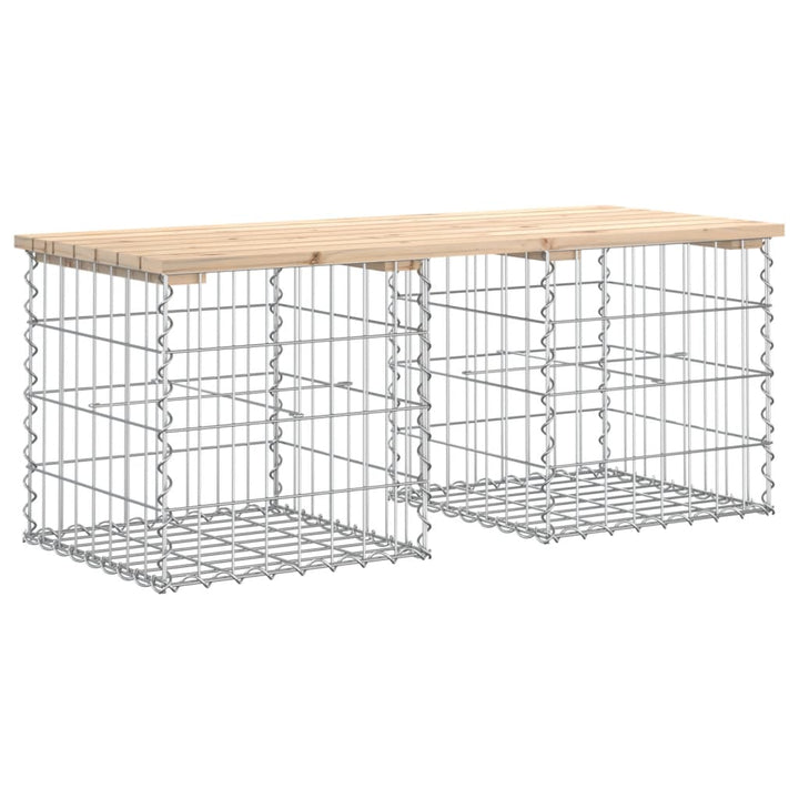 havebænk med gabiondesign 103x44x42 cm massivt fyrretræ