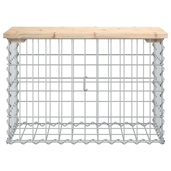 havebænk med gabiondesign 63x31,5x42 cm massivt fyrretræ