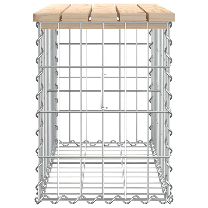 havebænk med gabiondesign 63x31,5x42 cm massivt fyrretræ