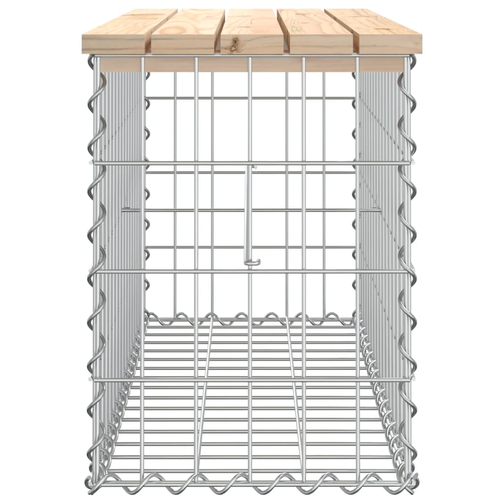 havebænk med gabiondesign 83x31,5x42 cm massivt fyrretræ