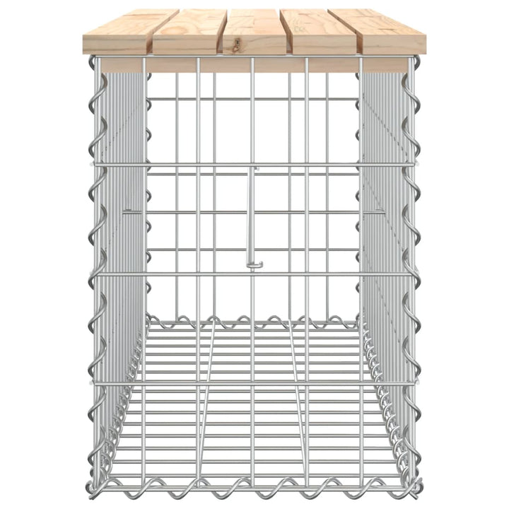 havebænk med gabiondesign 83x31,5x42 cm massivt fyrretræ