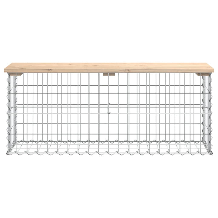 havebænk med gabiondesign 103x31,5x42 cm massivt fyrretræ