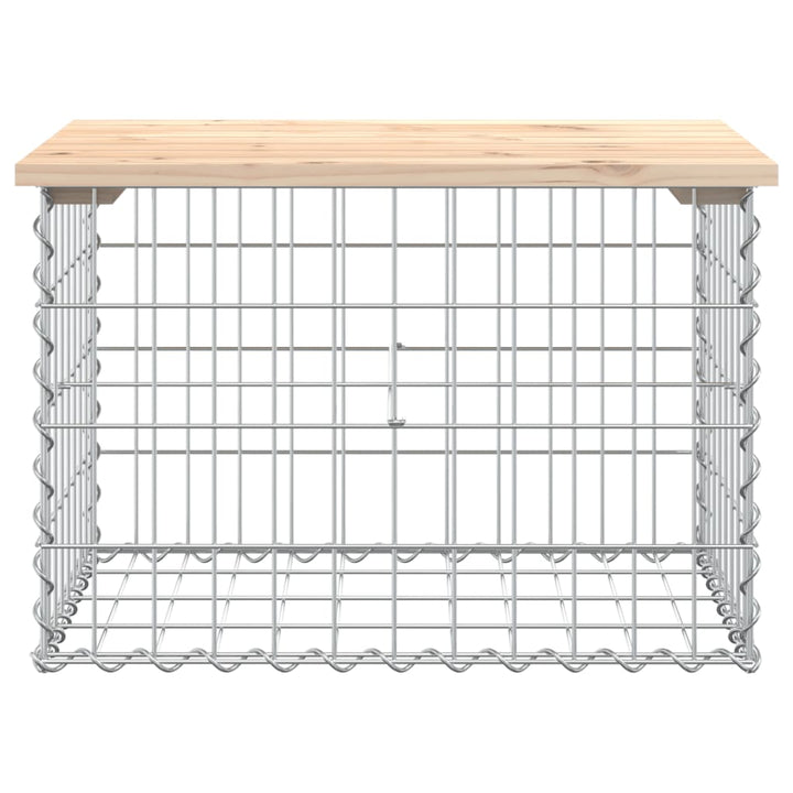 havebænk med gabiondesign 63x44x42 cm massivt fyrretræ