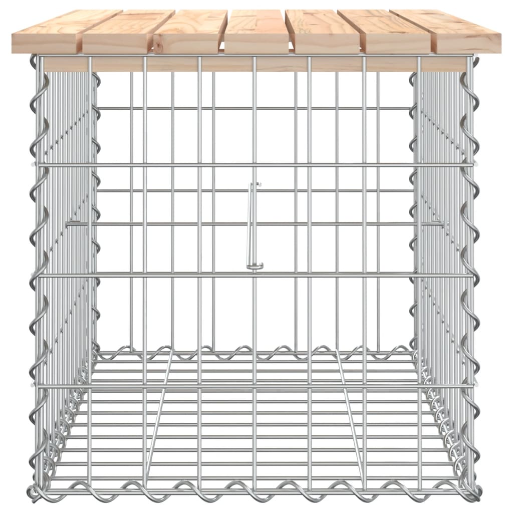 havebænk med gabiondesign 63x44x42 cm massivt fyrretræ