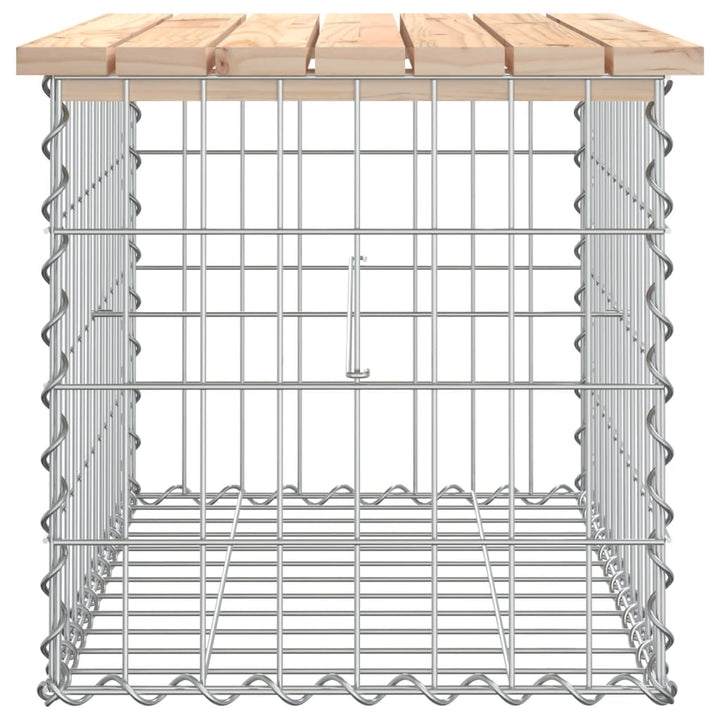 havebænk med gabiondesign 63x44x42 cm massivt fyrretræ