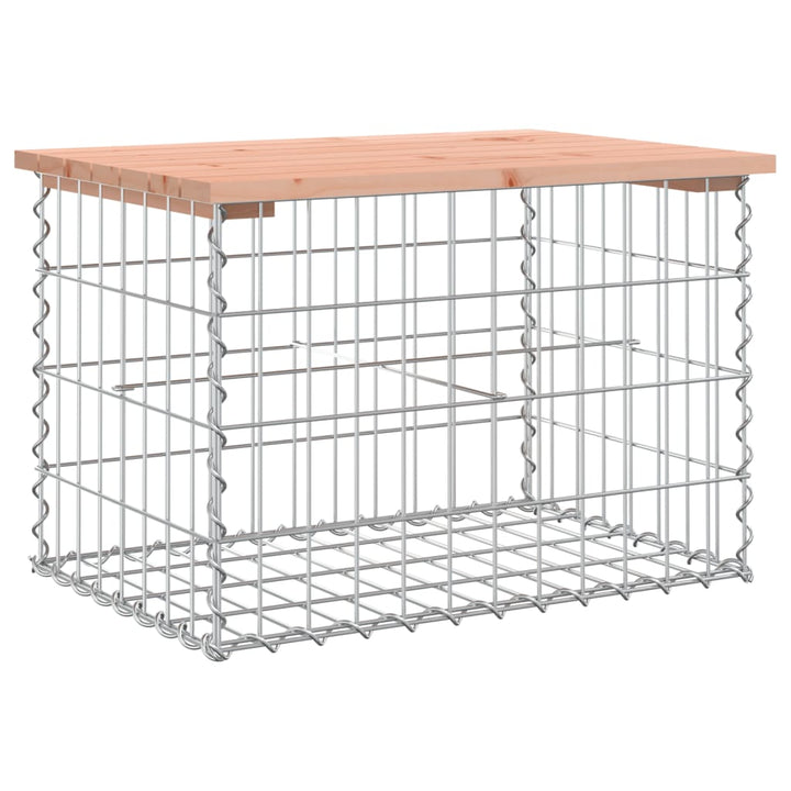 havebænk med gabiondesign 63x44x42 cm massivt douglasgran