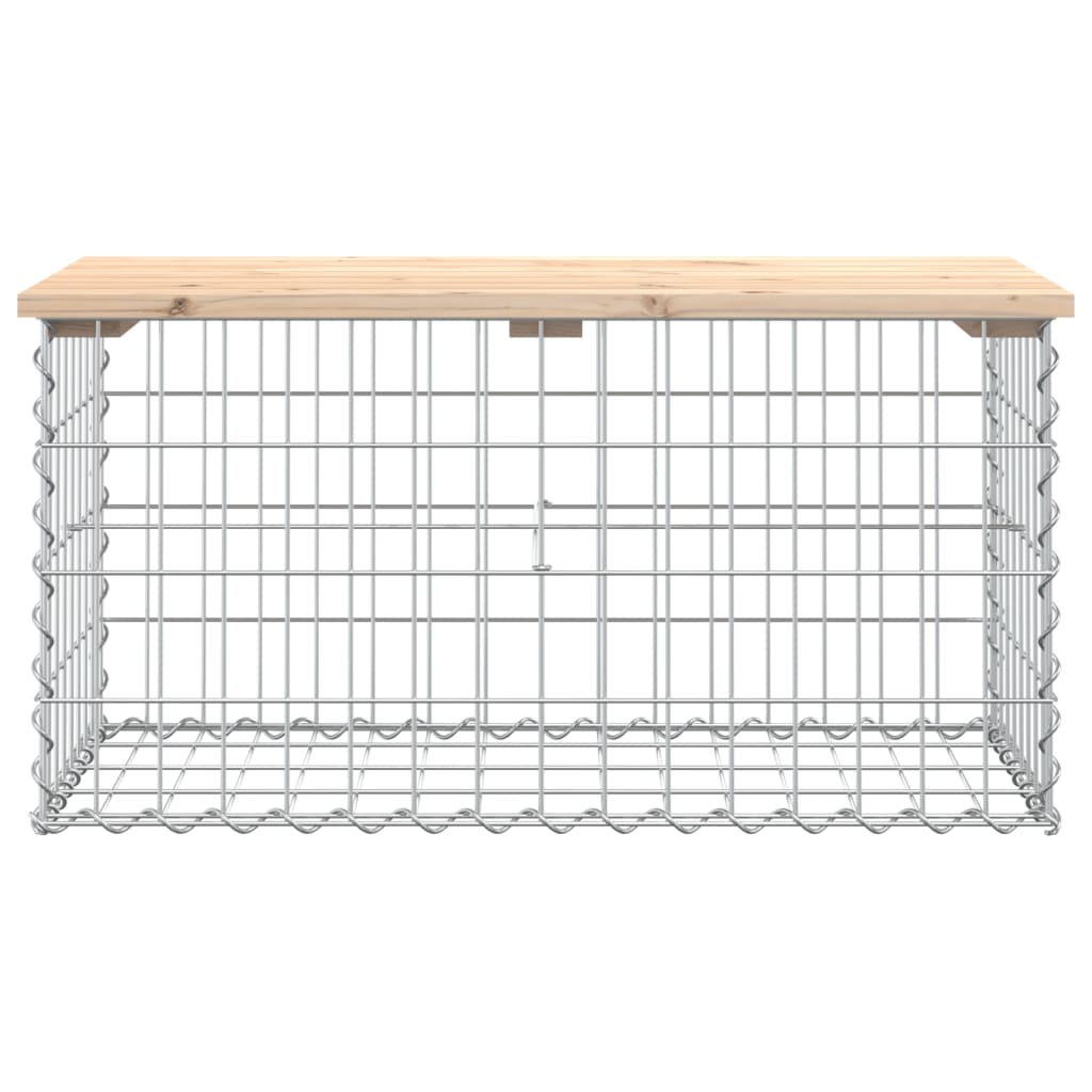 havebænk med gabiondesign 83x44x42 cm massivt fyrretræ