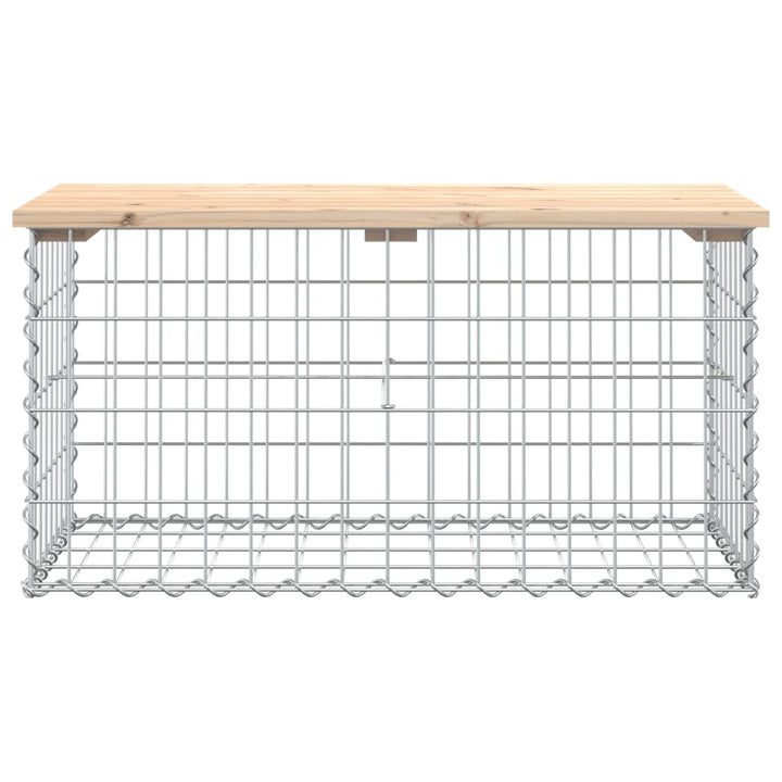 havebænk med gabiondesign 83x44x42 cm massivt fyrretræ