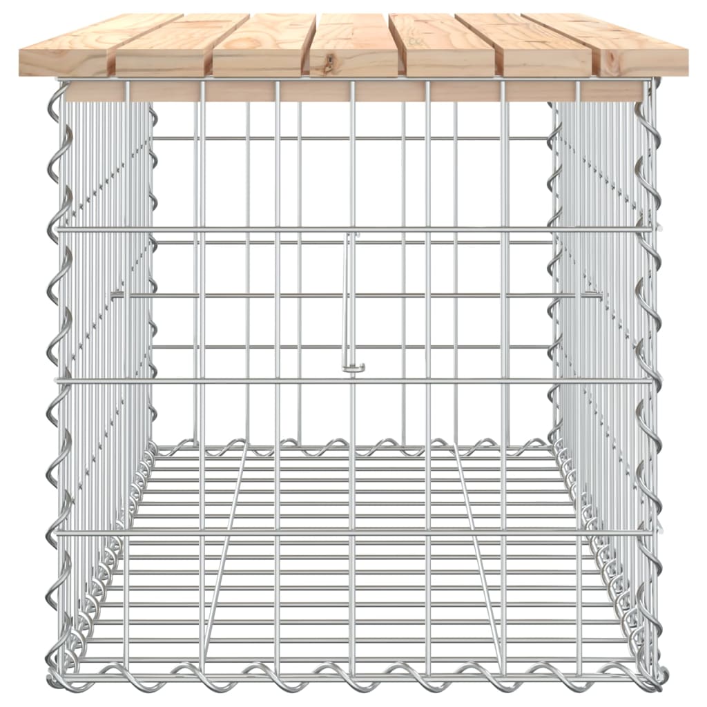 havebænk med gabiondesign 83x44x42 cm massivt fyrretræ