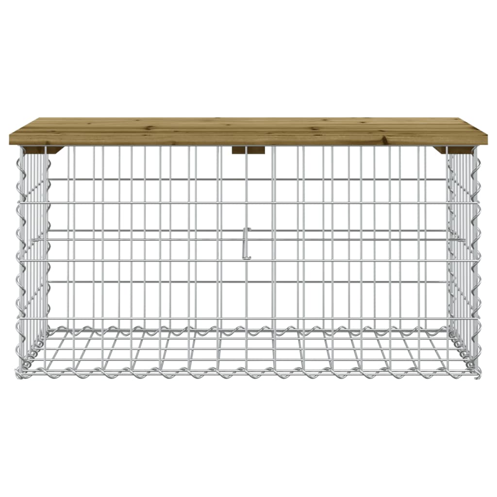 havebænk med gabiondesign 83x44x42 cm imprægneret fyrretræ