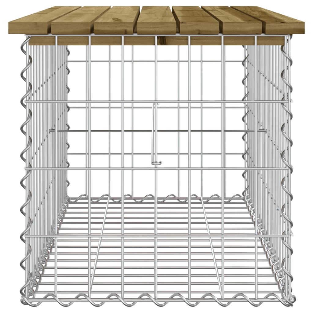 havebænk med gabiondesign 83x44x42 cm imprægneret fyrretræ
