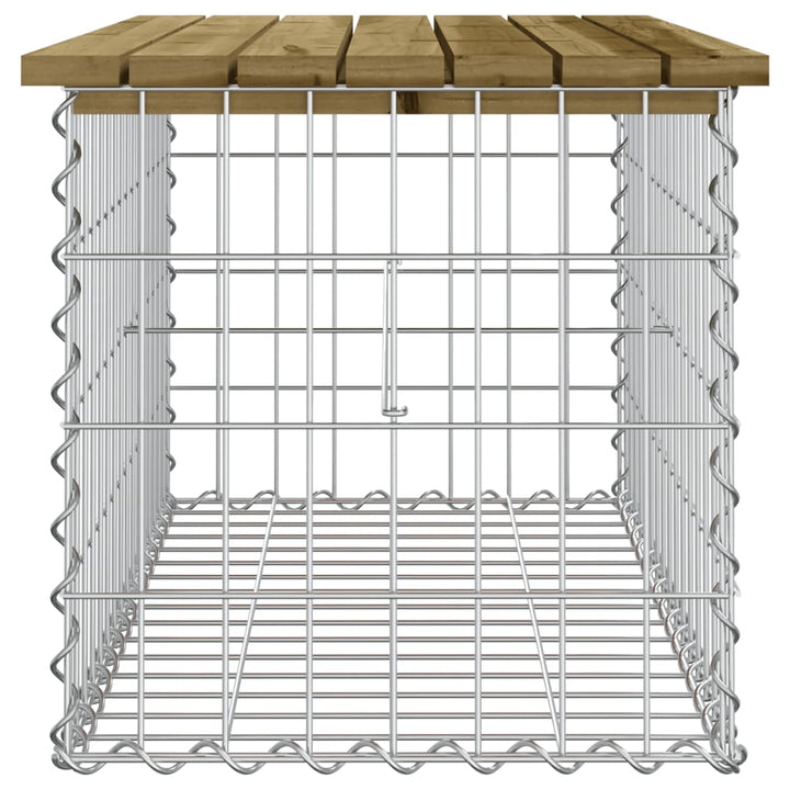 havebænk med gabiondesign 83x44x42 cm imprægneret fyrretræ