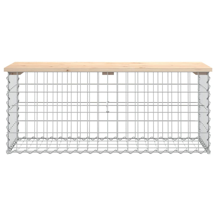havebænk med gabiondesign 103x44x42 cm massivt fyrretræ