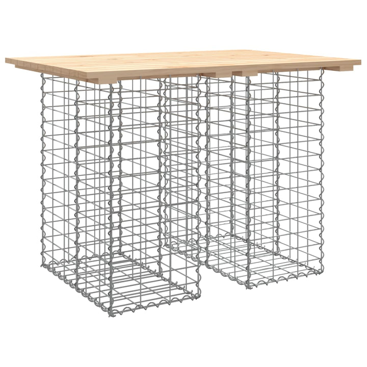 havebord gabiondesign 100x70x72 cm massivt træ fyrretræ