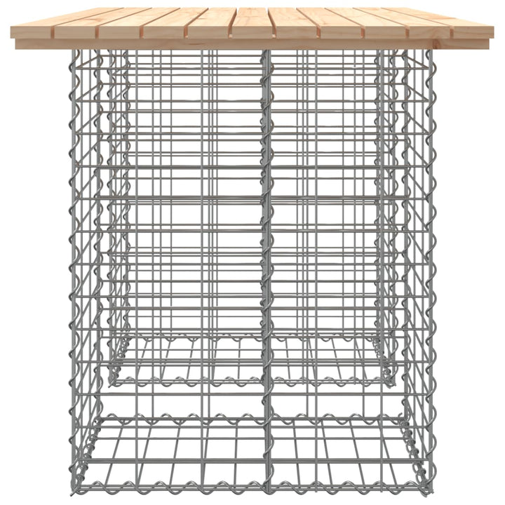 havebord gabiondesign 100x70x72 cm massivt træ fyrretræ