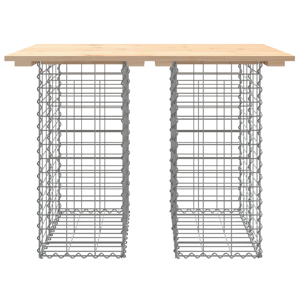 havebord gabiondesign 100x70x72 cm massivt træ fyrretræ