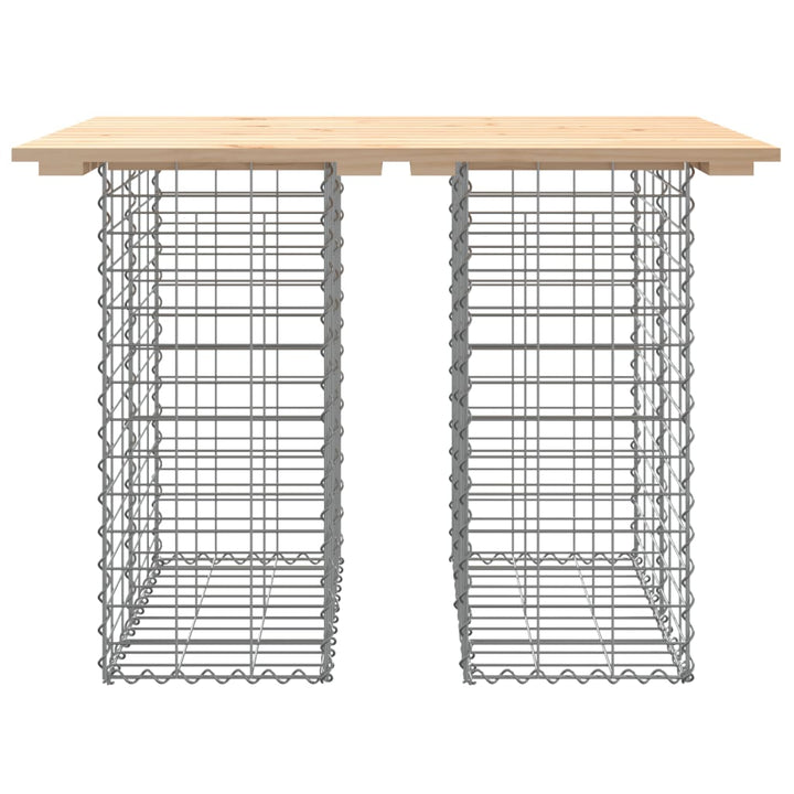 havebord gabiondesign 100x70x72 cm massivt træ fyrretræ
