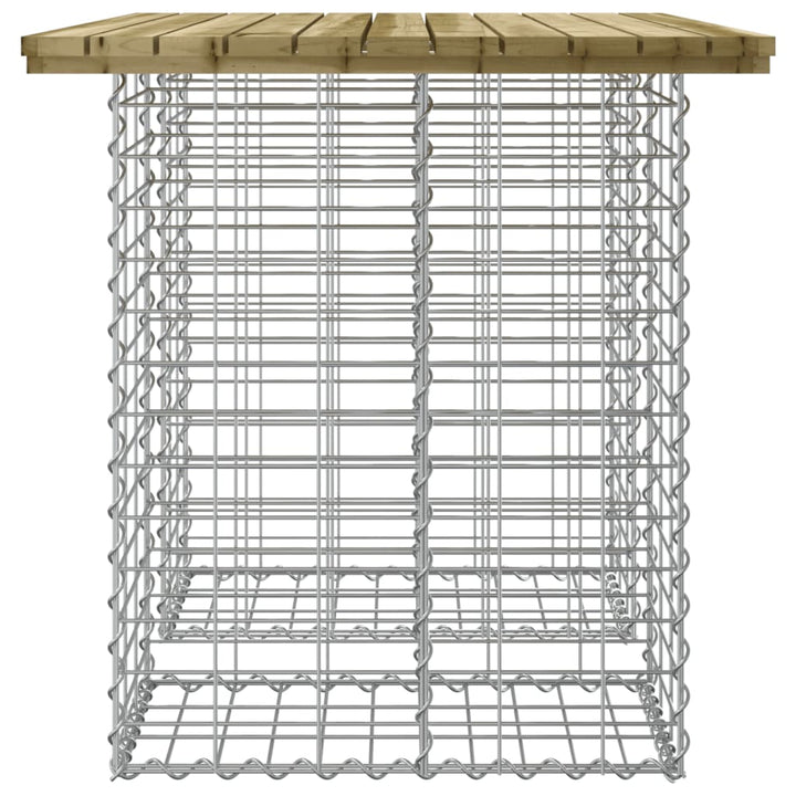 havebord gabiondesign 100x70x72 cm imprægneret fyrretræ