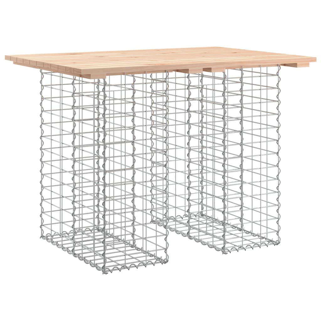 havebord gabiondesign 100x70x72 cm massivt træ fyrretræ