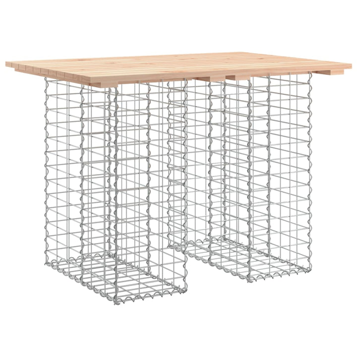 havebord gabiondesign 100x70x72 cm massivt træ fyrretræ