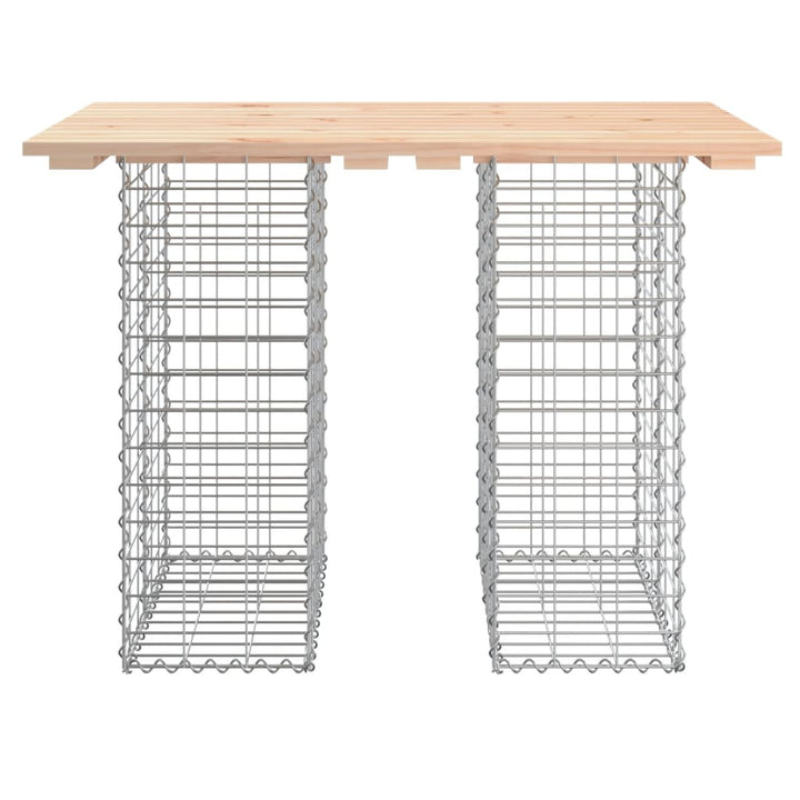 havebord gabiondesign 100x70x72 cm massivt træ fyrretræ