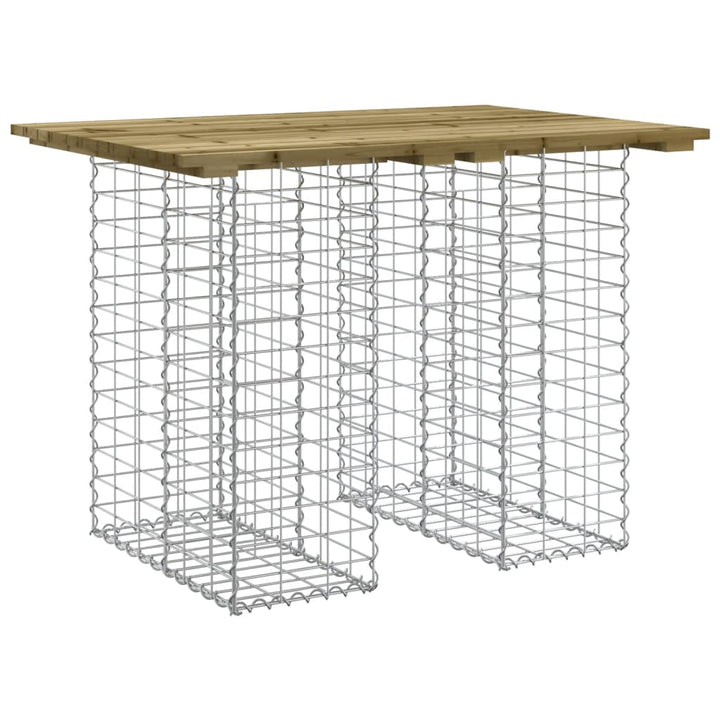 havebord gabiondesign 100x70x72 cm imprægneret fyrretræ