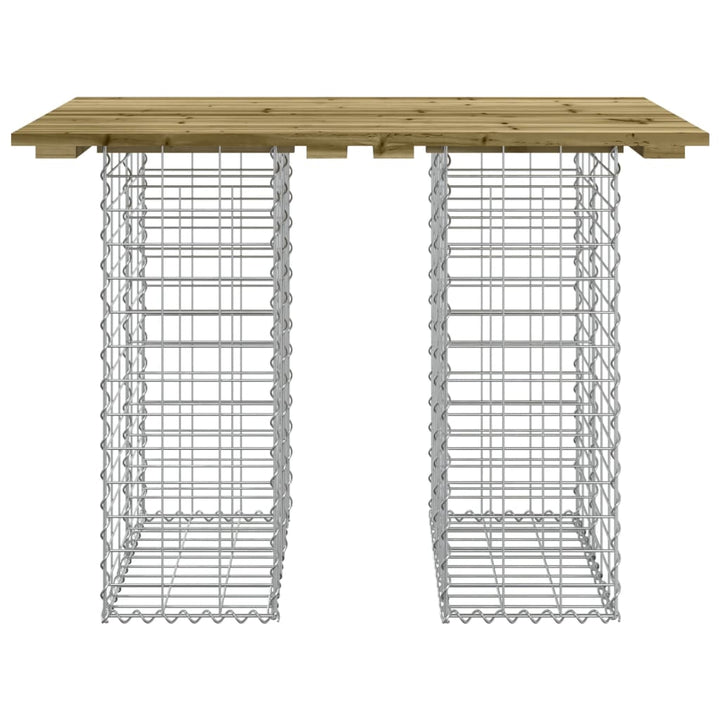 havebord gabiondesign 100x70x72 cm imprægneret fyrretræ