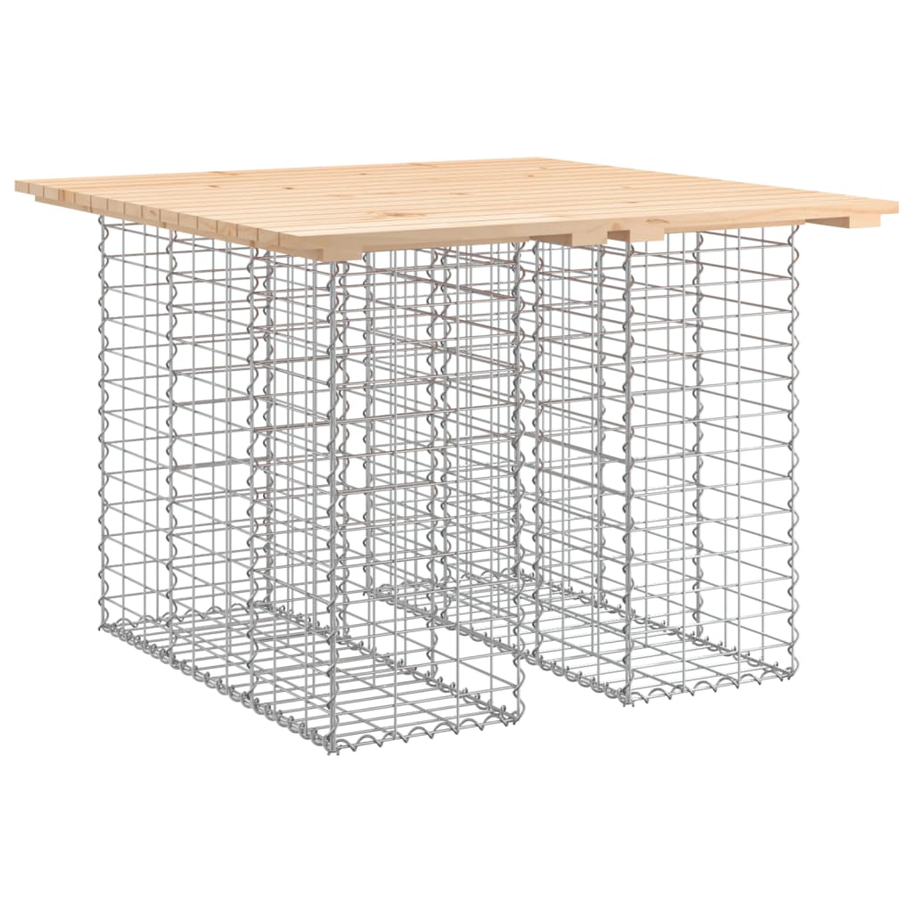 havebord gabiondesign 100x102x72 cm massivt træ fyrretræ