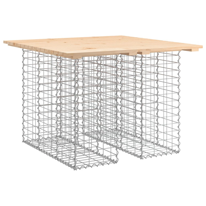 havebord gabiondesign 100x102x72 cm massivt træ fyrretræ