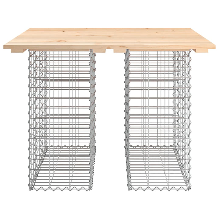 havebord gabiondesign 100x102x72 cm massivt træ fyrretræ