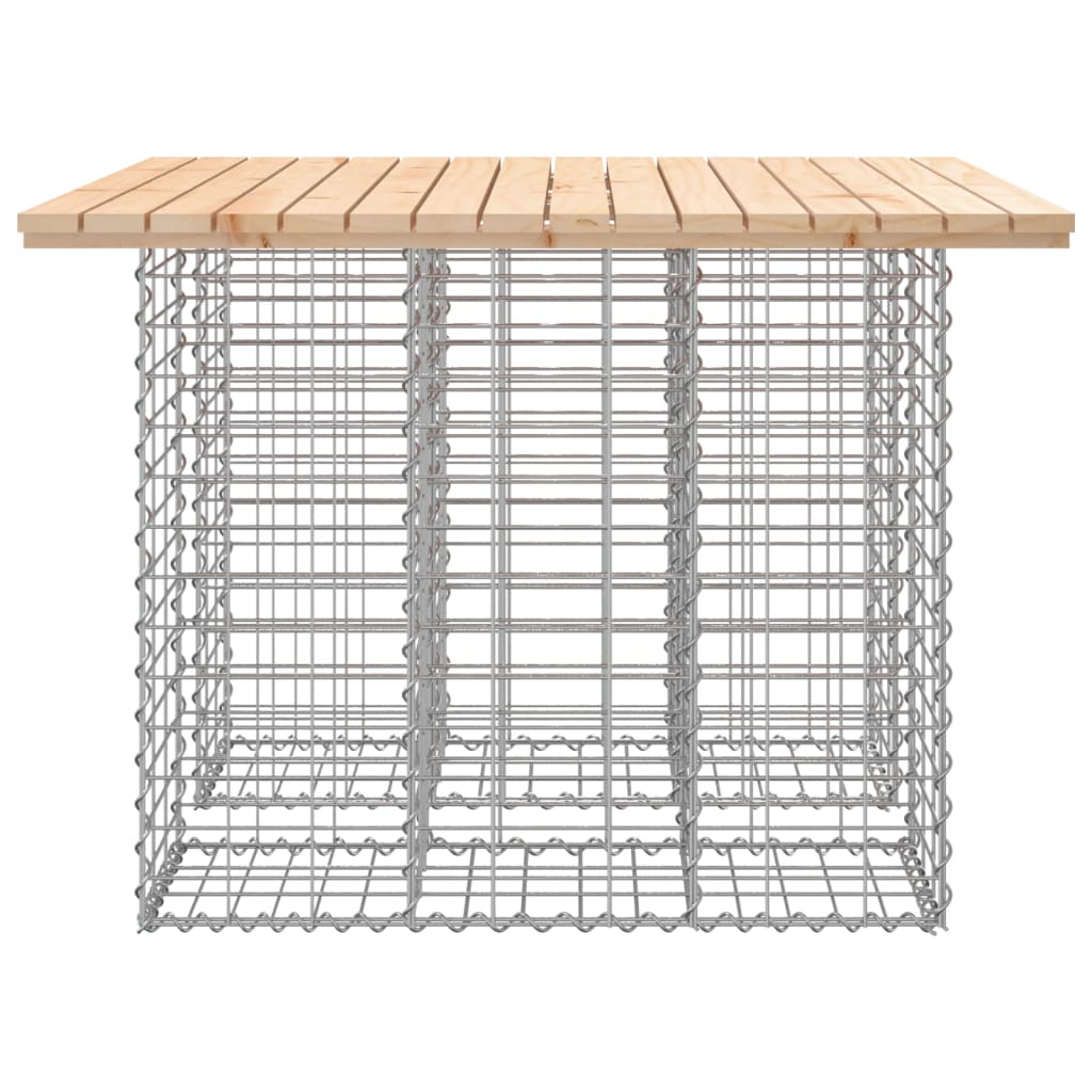 havebord gabiondesign 100x102x72 cm massivt træ fyrretræ