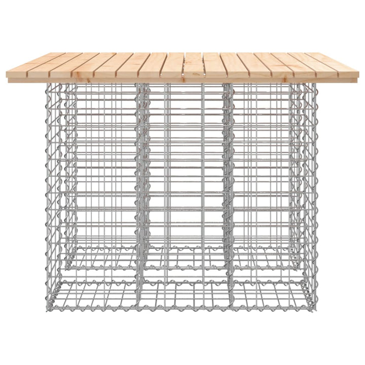 havebord gabiondesign 100x102x72 cm massivt træ fyrretræ
