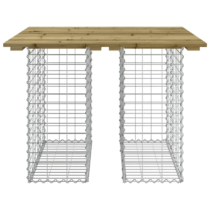 havebord gabiondesign 100x102x72 cm imprægneret fyrretræ