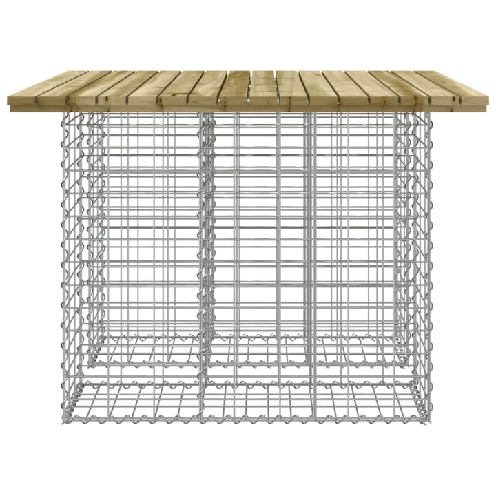 havebord gabiondesign 100x102x72 cm imprægneret fyrretræ