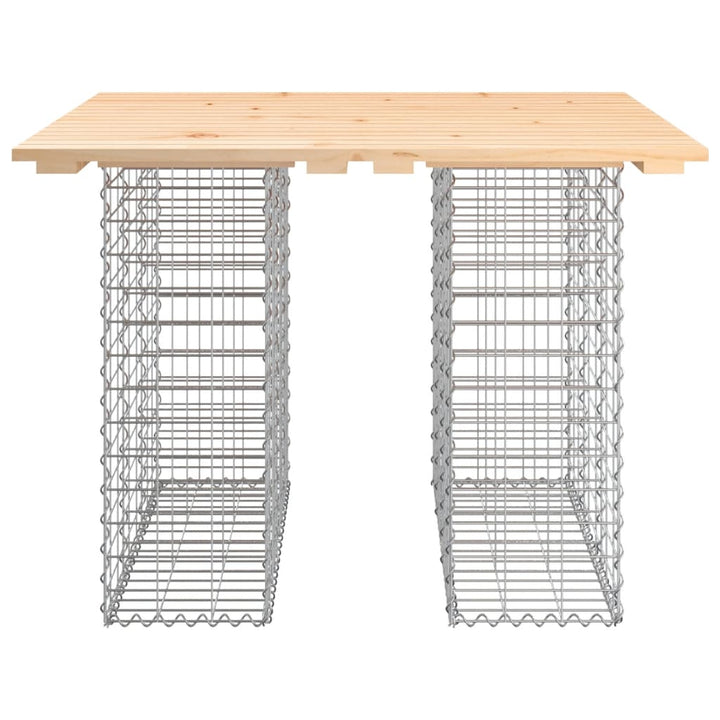 havebord gabiondesign 100x102x72 cm massivt træ fyrretræ