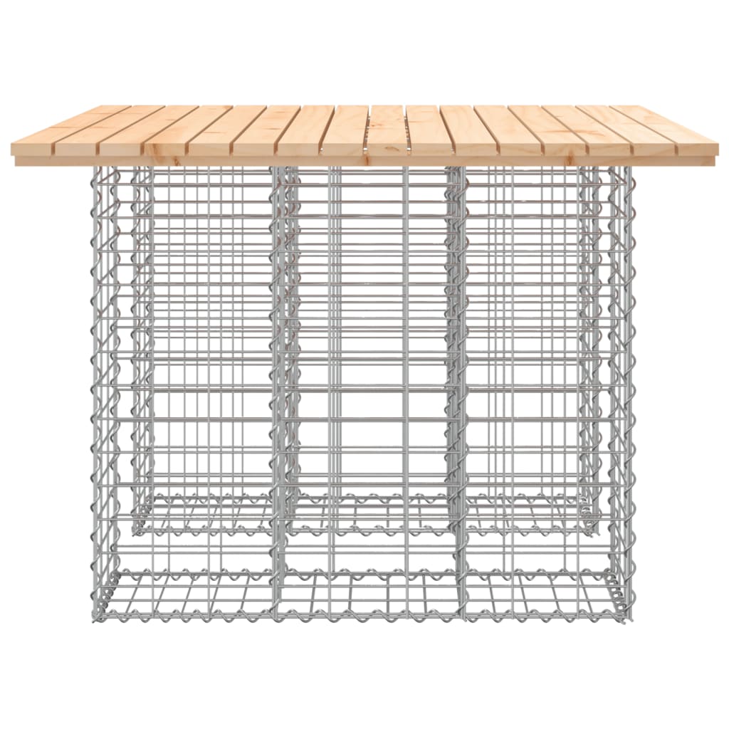 havebord gabiondesign 100x102x72 cm massivt træ fyrretræ
