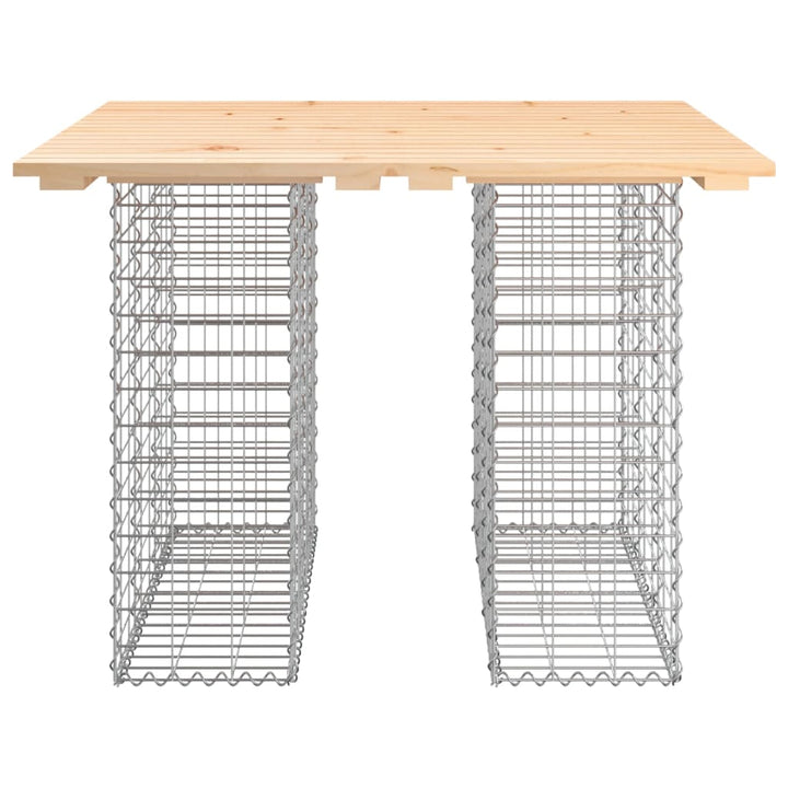 havebord gabiondesign 100x102x72 cm massivt træ fyrretræ