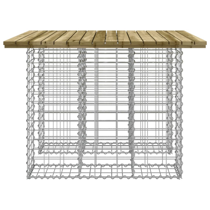 havebord gabiondesign 100x102x72 cm imprægneret fyrretræ