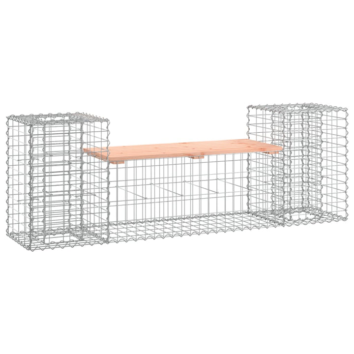 havebænk med gabiondesign 183x41x60,5 cm massivt douglasgran