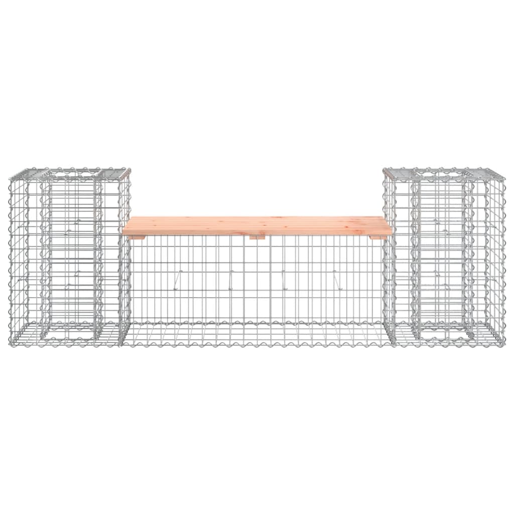 havebænk med gabiondesign 183x41x60,5 cm massivt douglasgran