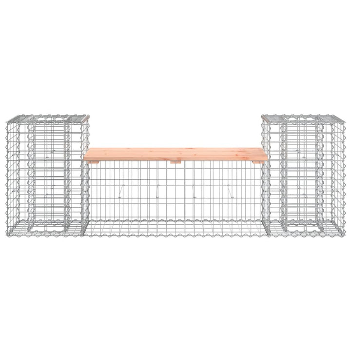 havebænk med gabiondesign 183x41x60,5 cm massivt douglasgran
