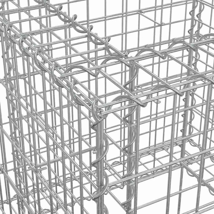 gabionkurv 70x70x65 cm galvaniseret jern sølvfarvet