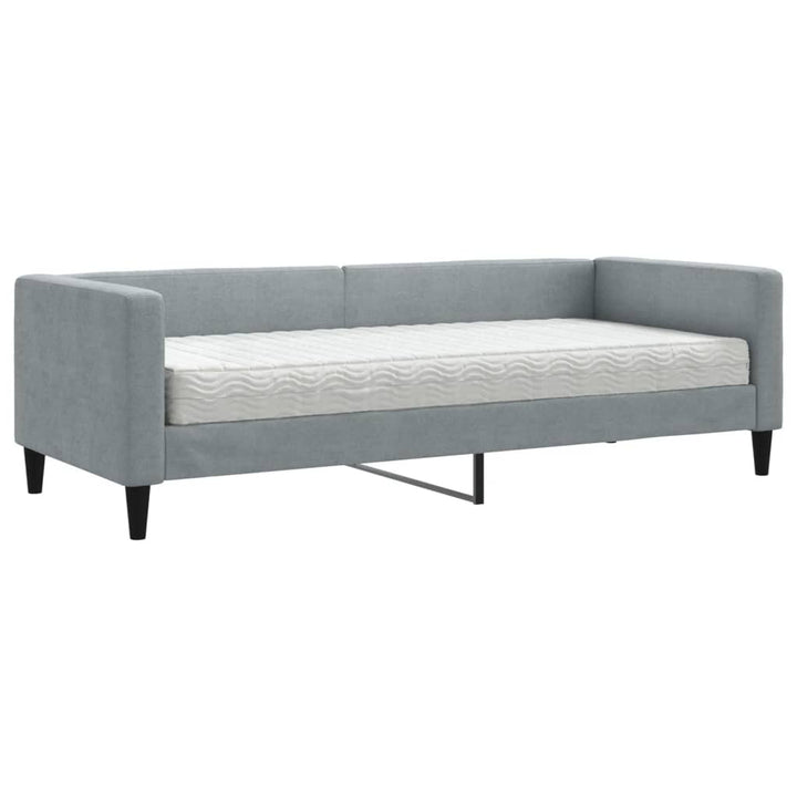 daybed med madras 80x200 cm stof lysegrå