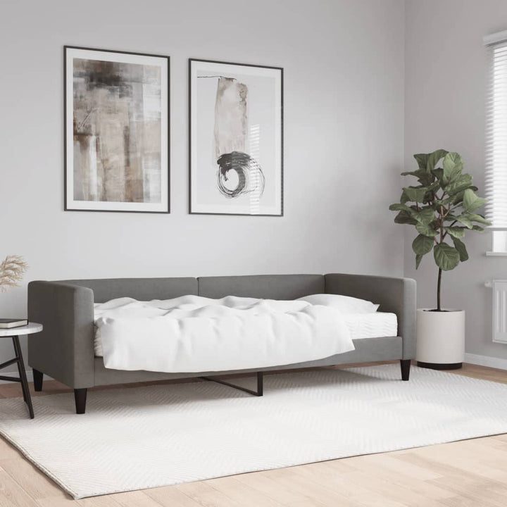 daybed med madras 80x200 cm stof mørkegrå