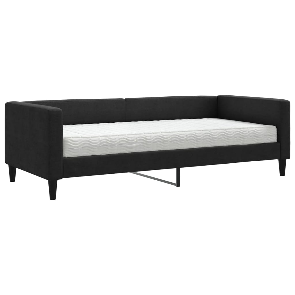 daybed med madras 90x200 cm stof sort